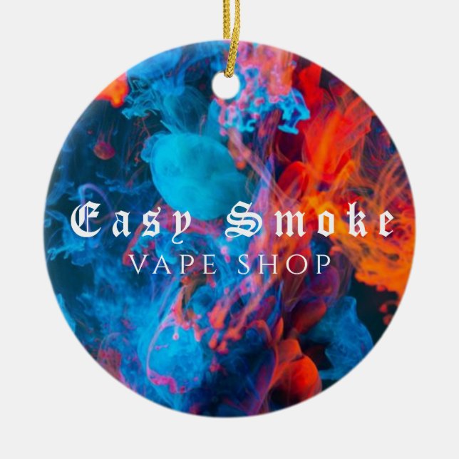 Corolful Smoke Vape Shop Business Ceramic Ornament (Front)