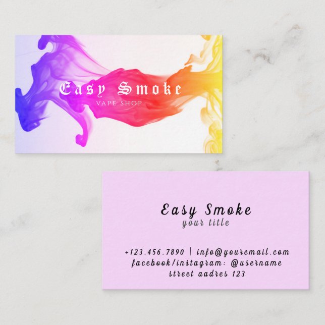 Corolful Smoke Vape Shop Carte de visite (Devant / Derrière)