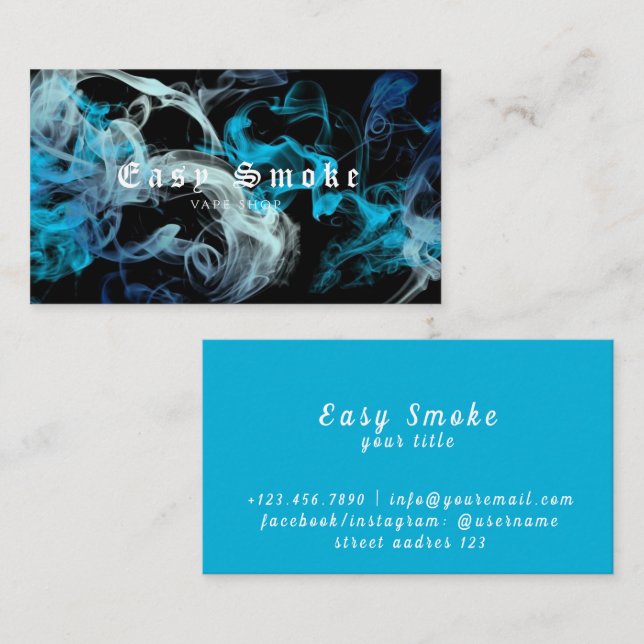 Corolful Smoke Vape Shop Carte de visite (Devant / Derrière)
