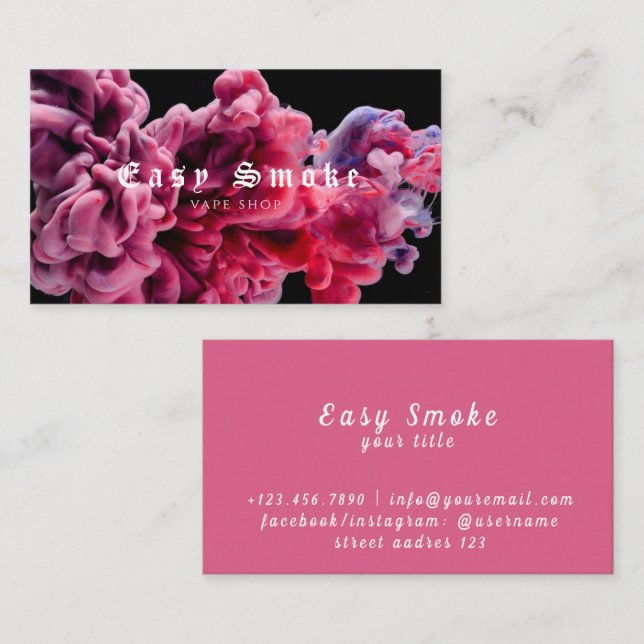 Corolful Smoke Vape Shop Carte de visite (Devant / Derrière)
