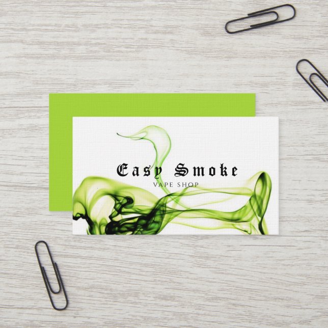 Corolful Smoke Vape Shop Carte de visite (Devant/Arrière en situation)