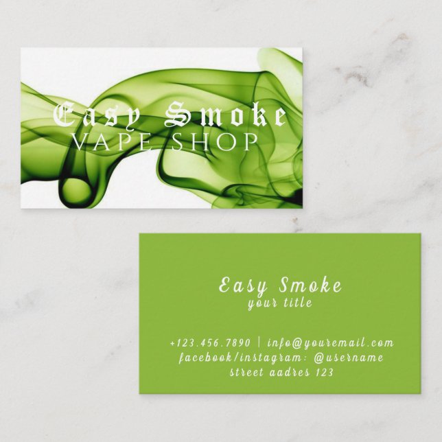 Corolful Smoke Vape Shop Carte de visite (Devant / Derrière)