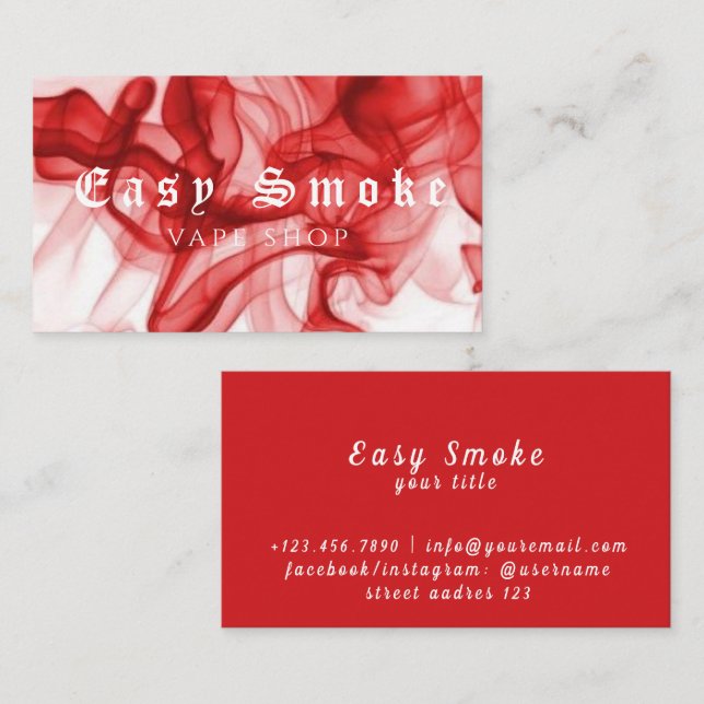 Corolful Smoke Vape Shop Carte de visite (Devant / Derrière)