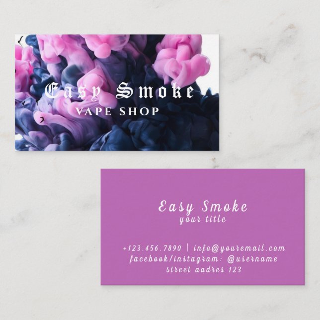 Corolful Smoke Vape Shop Carte de visite (Devant / Derrière)