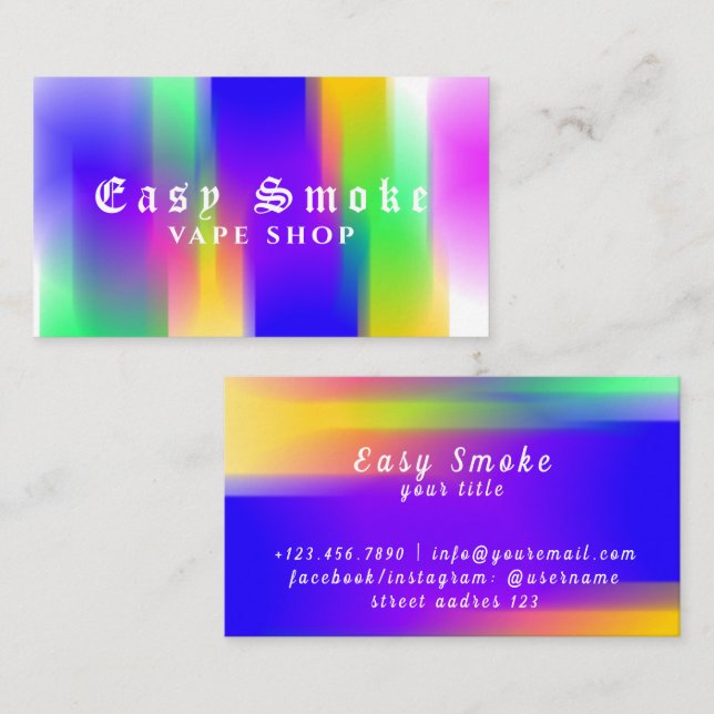 Corolful Smoke Vape Shop Carte de visite (Devant / Derrière)