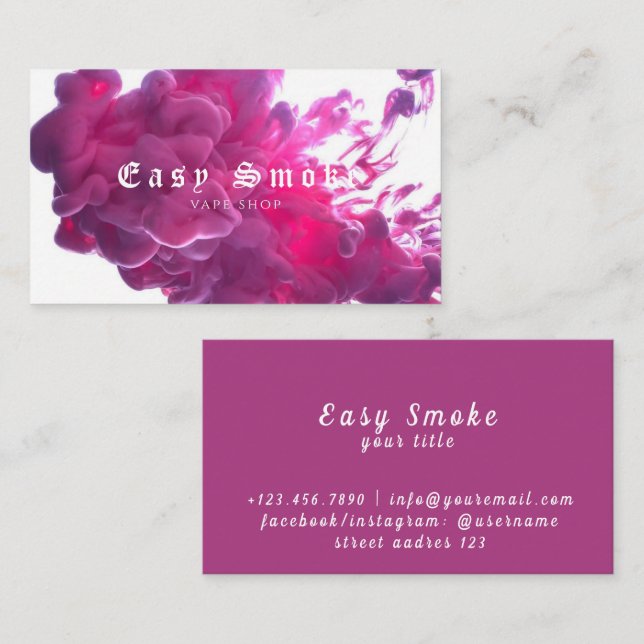 Corolful Smoke Vape Shop Carte de visite (Devant / Derrière)