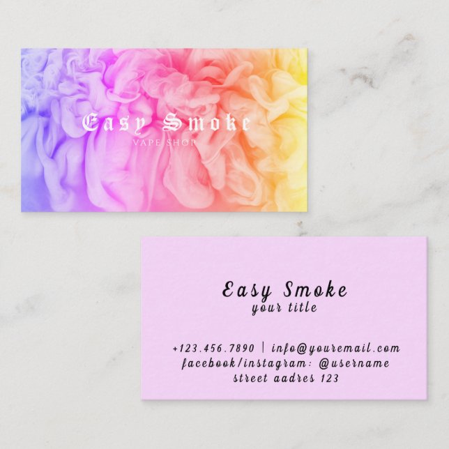 Corolful Smoke Vape Shop Carte de visite (Devant / Derrière)