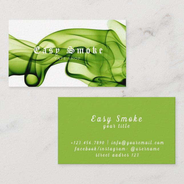 Corolful Smoke Vape Shop Carte de visite (Devant / Derrière)