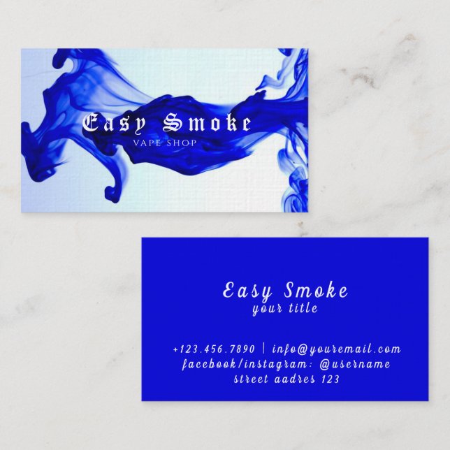 Corolful Smoke Vape Shop Carte de visite (Devant / Derrière)