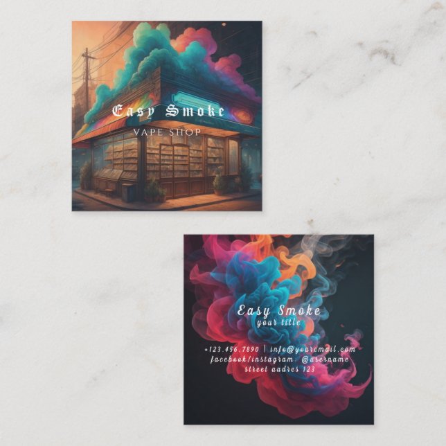 Corolful Smoke Vape Shop Carte de visite (Devant / Derrière)