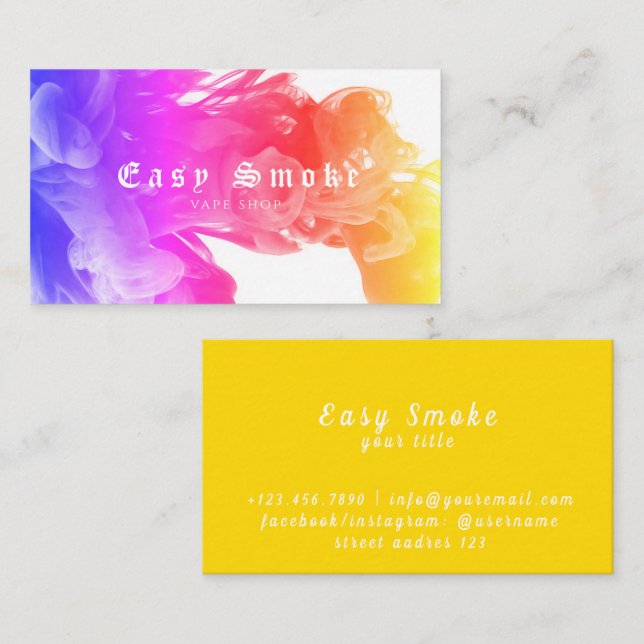 Corolful Smoke Vape Shop Carte de visite (Devant / Derrière)