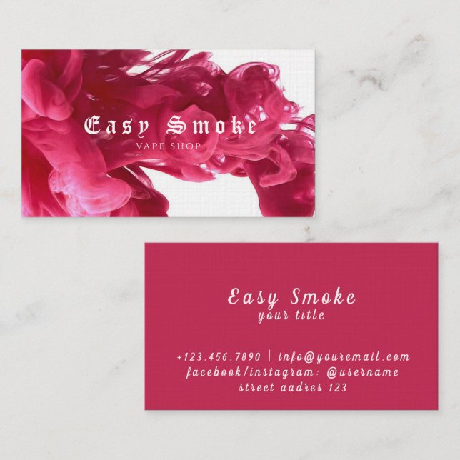Corolful Smoke Vape Shop Carte de visite (Devant / Derrière)