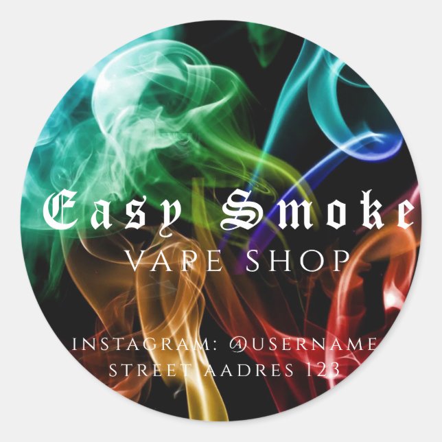 Corolful Smoke Vape Shop Classic Round Sticker (Front)