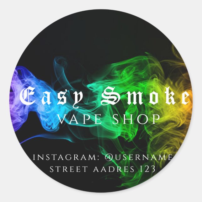 Corolful Smoke Vape Shop Classic Round Sticker (Front)