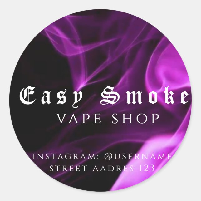 Corolful Smoke Vape Shop Classic Round Sticker (Front)