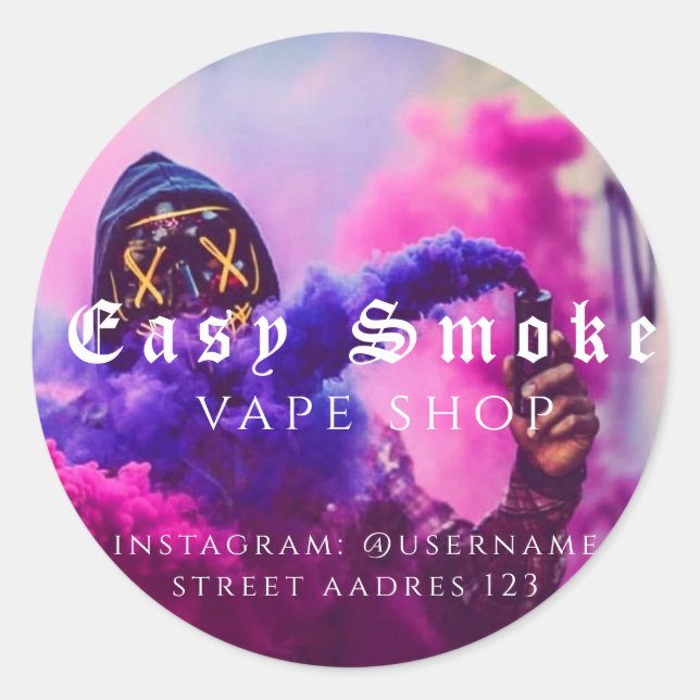 Corolful Smoke Vape Shop Classic Round Sticker (Front)