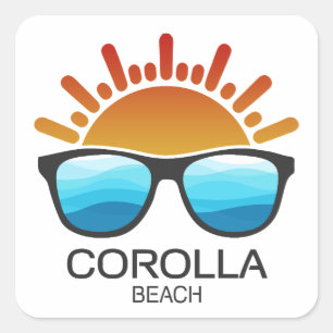 Corolla Beach North Carolina Sunglasses Square Sticker