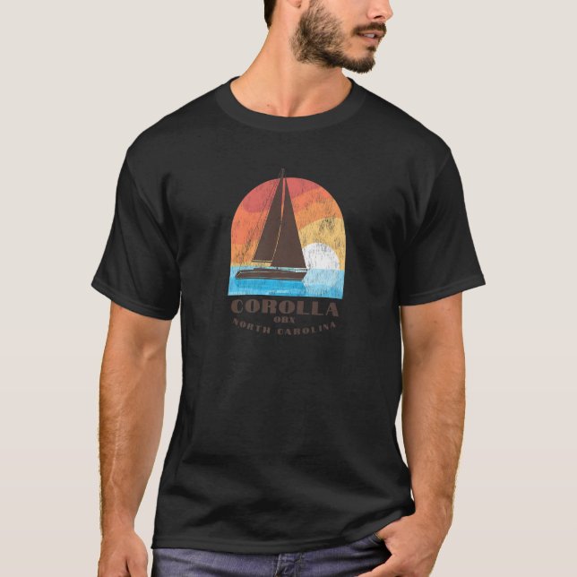 Corolla, NC Vacationing Sailboating Sunrise Premiu T-Shirt (Front)