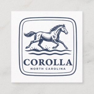 Corolla North Carolina Wild Horse Running Through Square Business Card