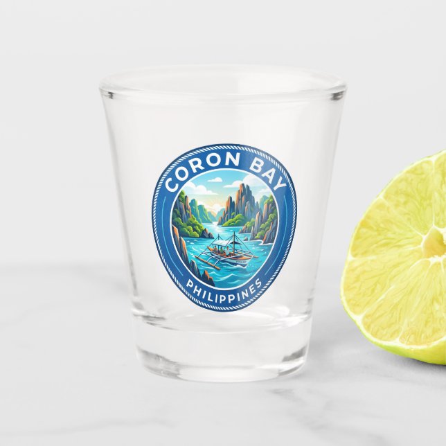 Coron Bay Philippines Shot Glass (Front)