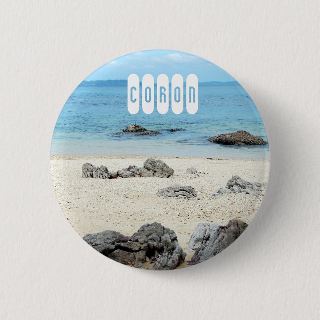 Coron Beach of Palawan Philippines 2 Inch Round Button (Front)