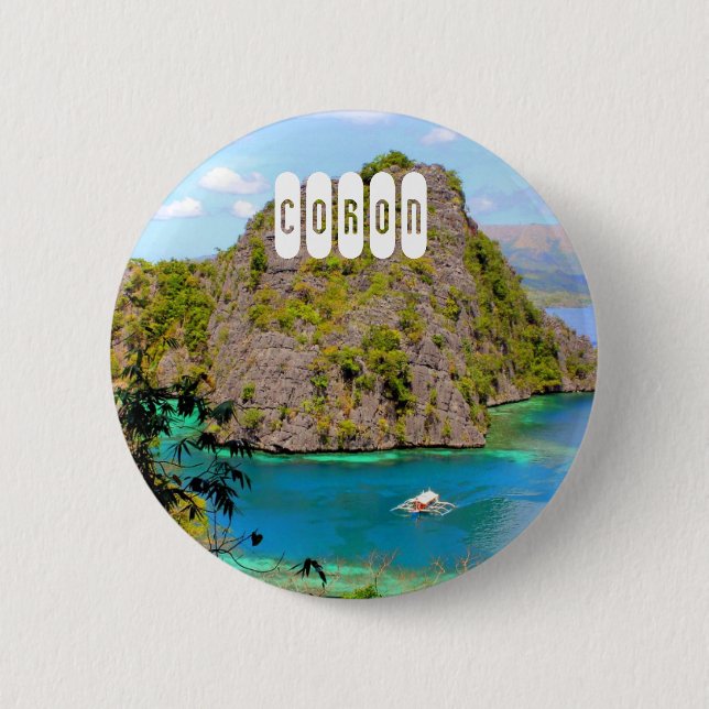 Coron Island in Palawan Philippines 2 Inch Round Button (Front)