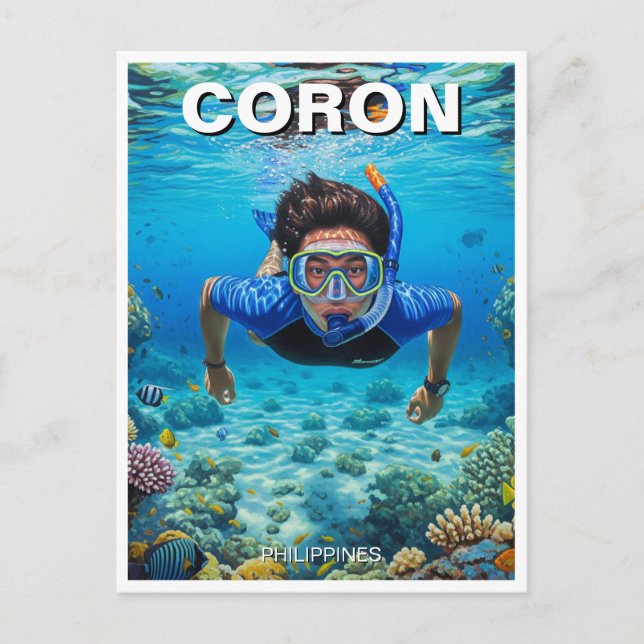 Coron Philippines Scuba Diver Postcard (Front)