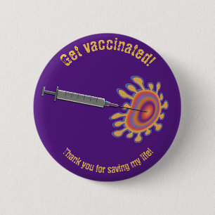 Corona – get vaccinated! 2 inch round button