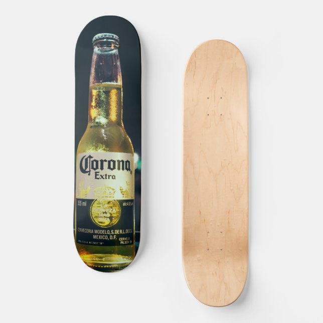 Corona is the beer from Mexico into skate Skateboard (Front)