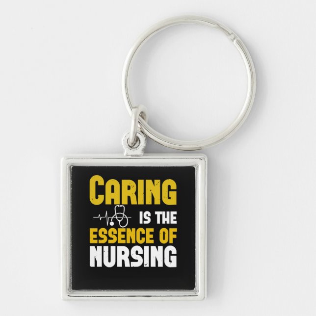 Corona Nurses - Caring Is The Essence Keychain (Front)