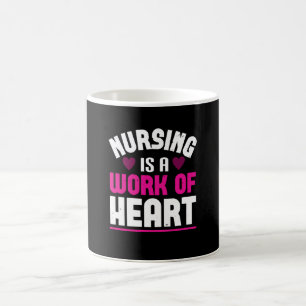 Corona Nurses Nursing Is A Work Of Heart Coffee Mug