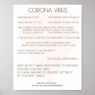 Corona Virus Advice Poster pour Lieu de travail, A