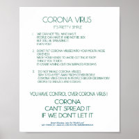 Corona Virus Fact sheet sign poster workplace