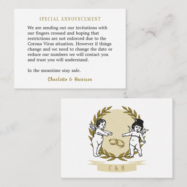 Corona Virus Message Enclosure With Invitations (Front/Back)