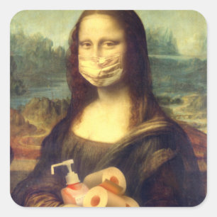 Corona Virus Portrait Square Sticker