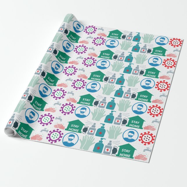 Corona Virus protection Wrapping Paper (Unrolled)