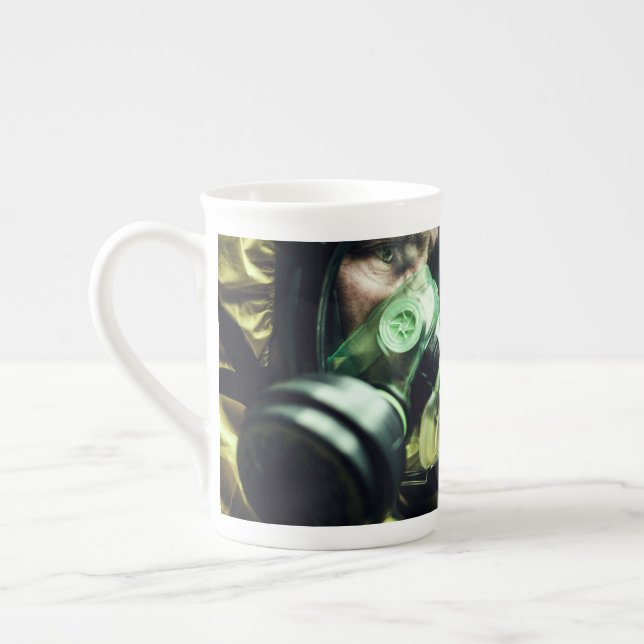 Corona Virus Protective Mask Bone China Mug (Left)
