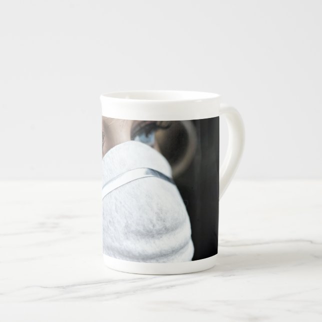 Corona Virus Protective Mask Bone China Mug (Front Right)