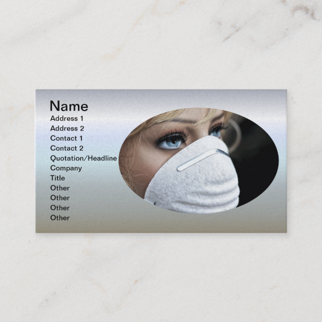 Corona Virus Protective Mask Business Card (Front)