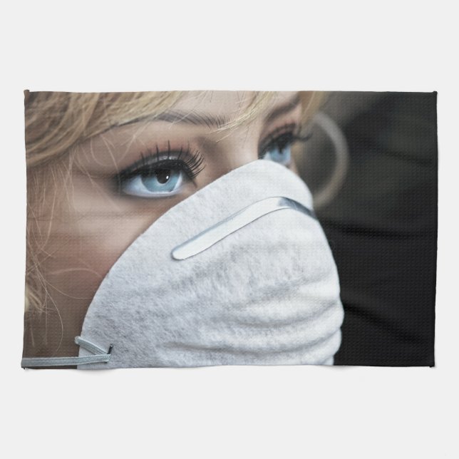 Corona Virus Protective Mask Kitchen Towel (Horizontal)