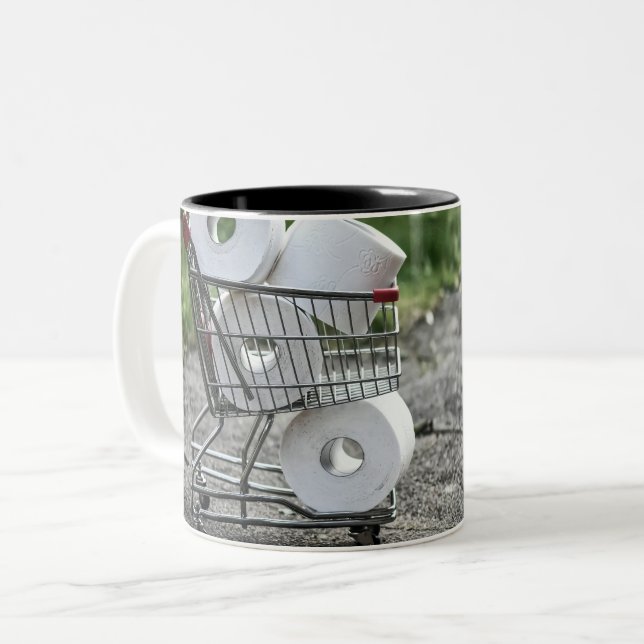 Corona Virus Protective Mask Two-Tone Coffee Mug (Front Left)