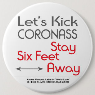Corona virus social distancing sign poster button