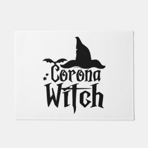 Corona Witch Halloween , Funny Halloween , Doormat