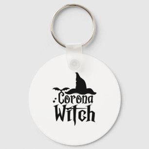 Corona Witch Halloween , Funny Halloween , Keychain