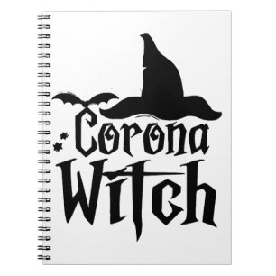 Corona Witch Halloween , Funny Halloween , Notebook