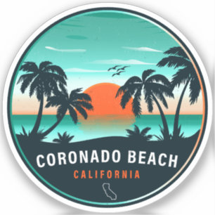 Coronado Beach California Retro Sunset Souvenirs