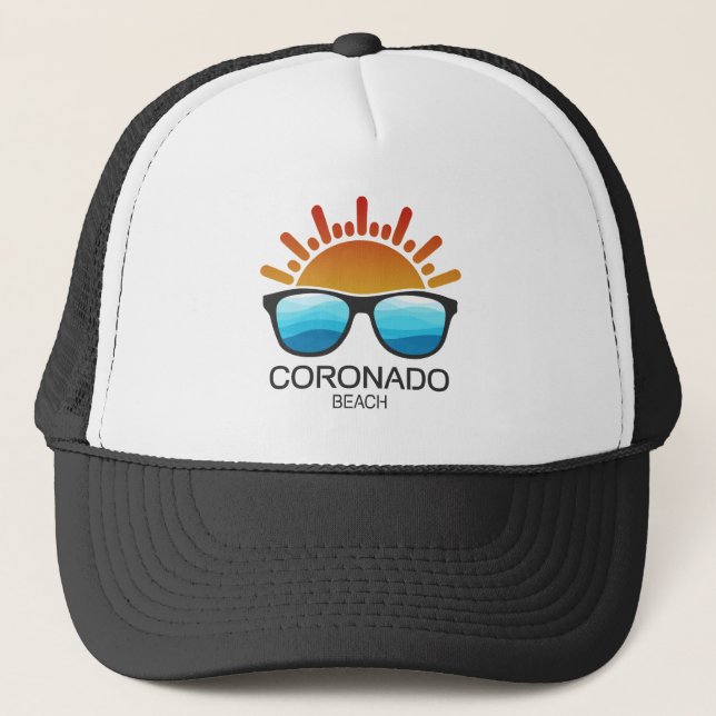 Coronado Beach California Sunglasses Trucker Hat (Front)