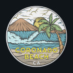 Coronado Beach California Vintage Magnet<br><div class="desc">Coronado Beach hand drawn illustration with mountains and ocean waves in the background. Perfect for anyone who loves to visit Coronado  Beach.</div>
