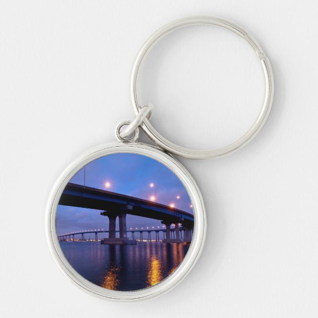 Coronado Bridge at Dusk Keychain (Front)