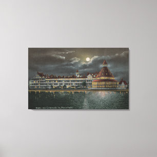 Coronado, CA - Moonlit View of Hotel del Coronad Canvas Print
